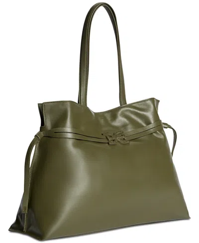 Sam Edelman Poppy Extra Large Leather Drawstring Tote In Green