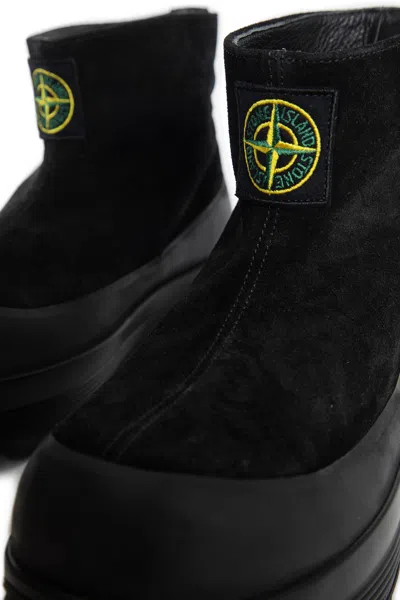 Stone Island S100120 Suede Boots In Black