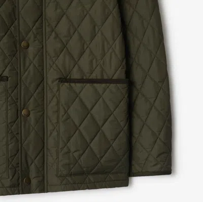 Burberry Padded Corduroy-trimmed Quilted Shell Jacket In Green