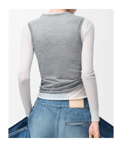 Loewe Cashmere-blend Draped Sweater In Gray