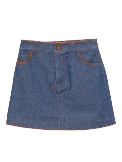 Zimmermann Ascension Denim Miniskirt In Blue