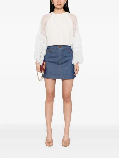 Zimmermann Ascension Denim Miniskirt In Blue