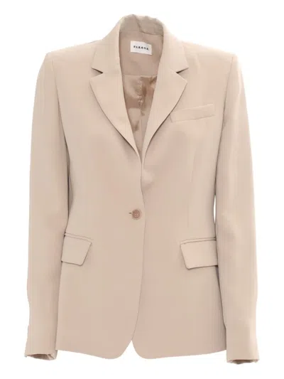 P.a.r.o.s.h Tailored Blazer With Single-button Closure And Notched Lapels In Neutral