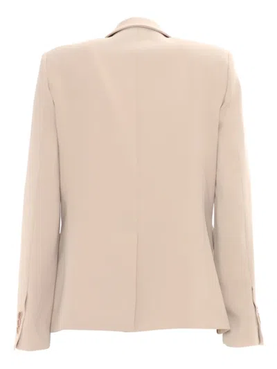 P.a.r.o.s.h Tailored Blazer With Single-button Closure And Notched Lapels In Neutral