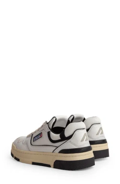 Autry White Low Top Sneakers With Black Details And Logo Patch In Leather And Suede Man In Multi