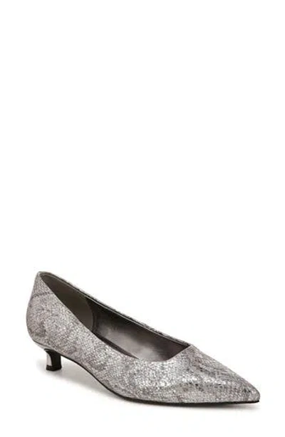 Naturalizer Natalia Kitten-heel Pointed Toe Pumps In Silver