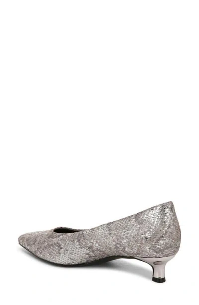 Naturalizer Natalia Kitten-heel Pointed Toe Pumps In Silver