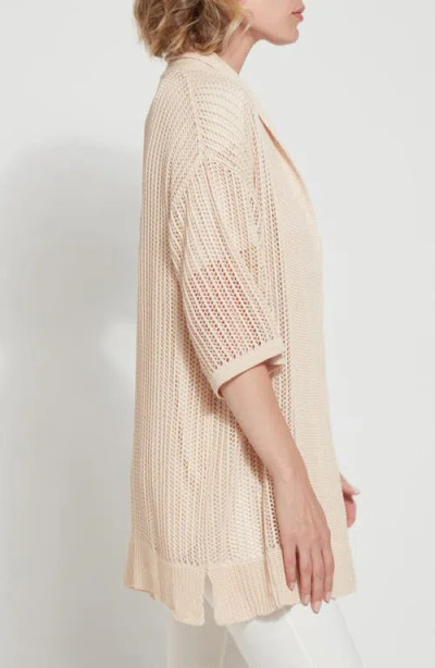 Lyssé Lysse Dani Open Knit Cardigan Sweater In Neutral