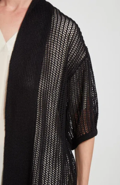 Lyssé Lysse Amora Linen Mesh Duster In Black