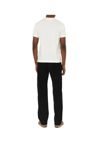 Burberry Check Label Cotton T-shirt In White