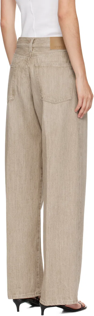 6397 Beige Wide Jeans In Neutral