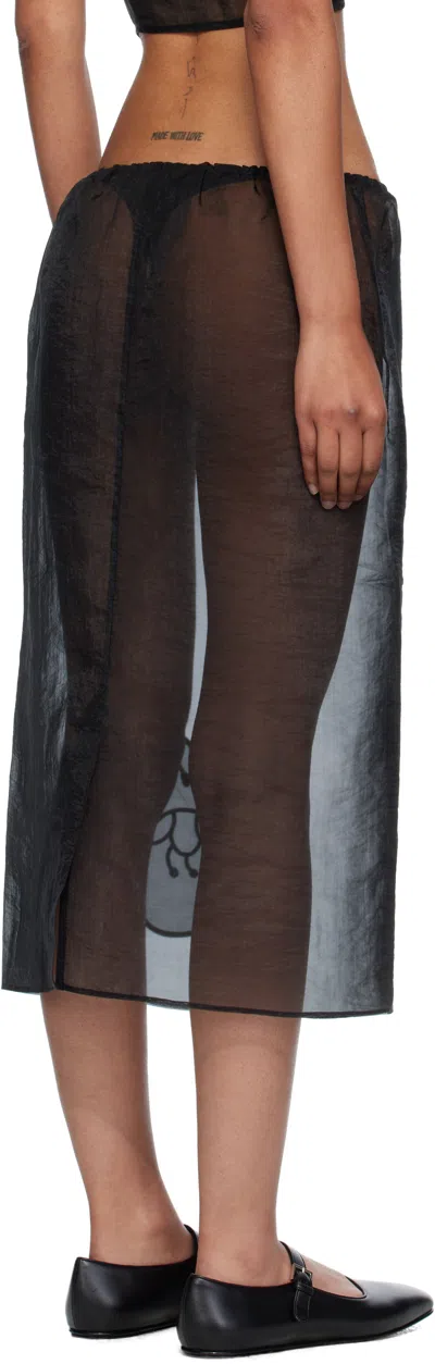 Cecilie Bahnsen Bambi Floral-embroidered Midi Skirt In Black