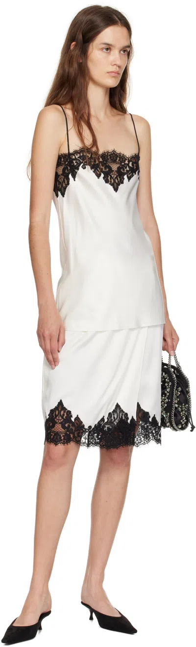Stella Mccartney Satin Lace Skirt A-line Silhouette In White