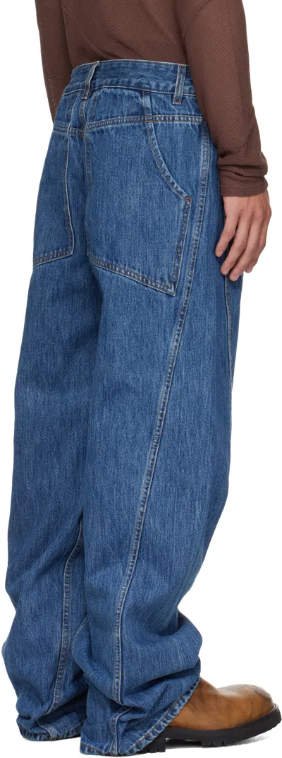Eckhaus Latta Blue Bend Jeans In Blue