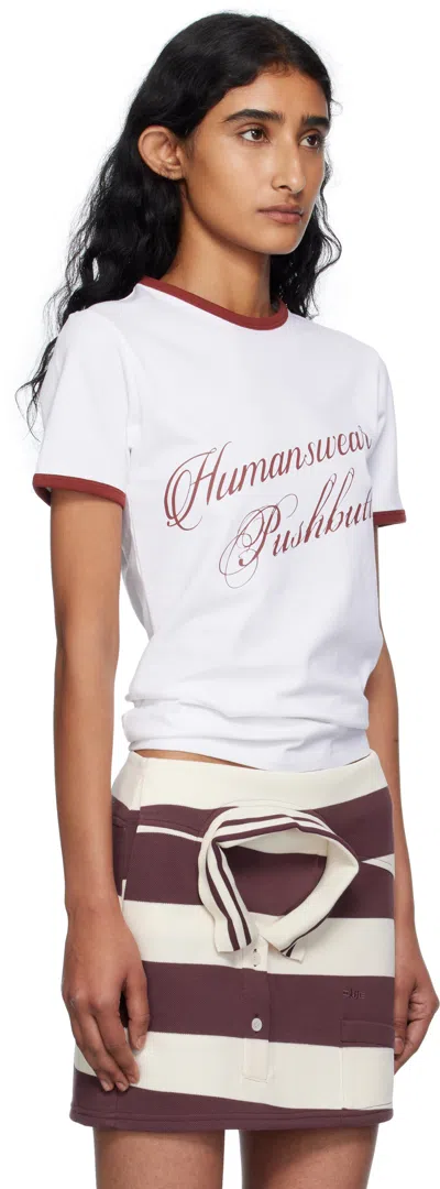 Pushbutton Short-sleeve T-shirt In White