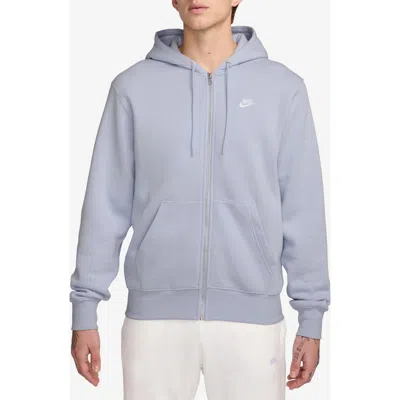 Nike Club Fleece Zip Hoodie In Blue