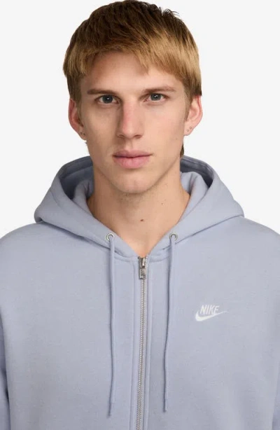 Nike Club Fleece Zip Hoodie In Blue