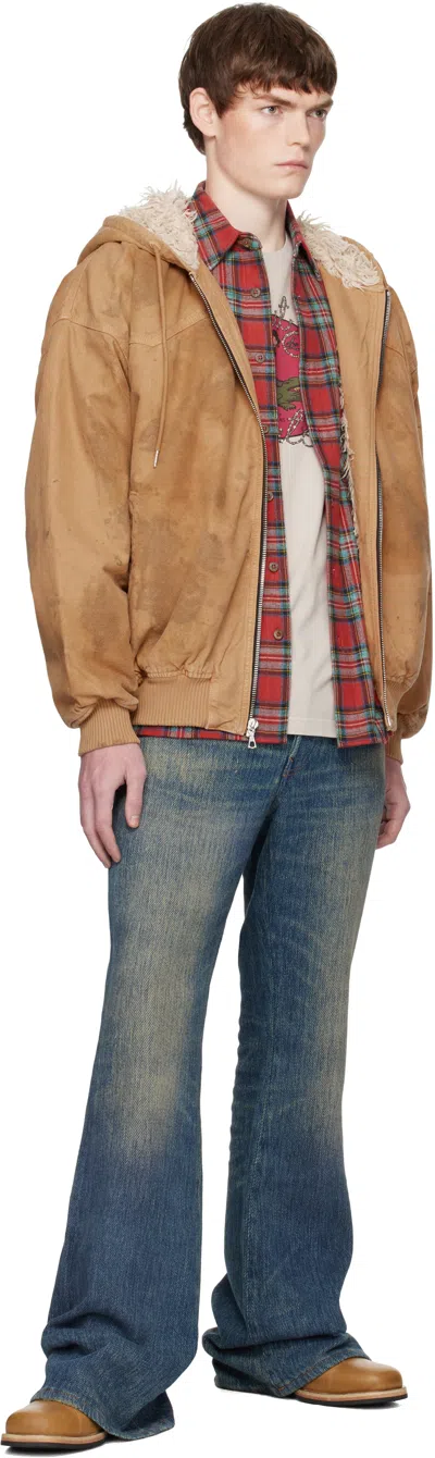 Cout De La Liberte Tan Dirty Mike Woven Canvas Lined Jacket In Brown