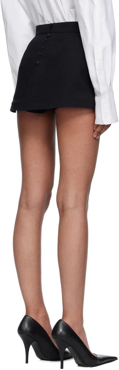 Pushbutton Black Volumed Micro Skort In Black