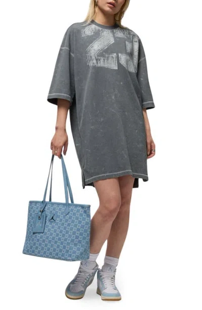 Jordan Flight Oversize Graphic T-shirt Dress In Gray