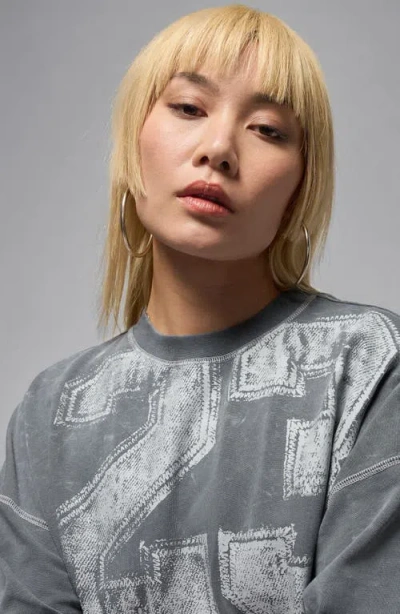 Jordan Flight Oversize Graphic T-shirt Dress In Gray