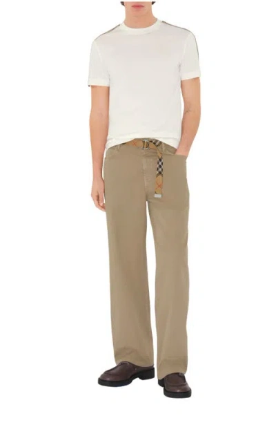 Burberry Checked Cotton-jersey T-shirt In White