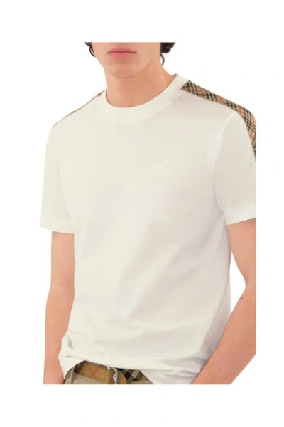 Burberry Checked Cotton-jersey T-shirt In White