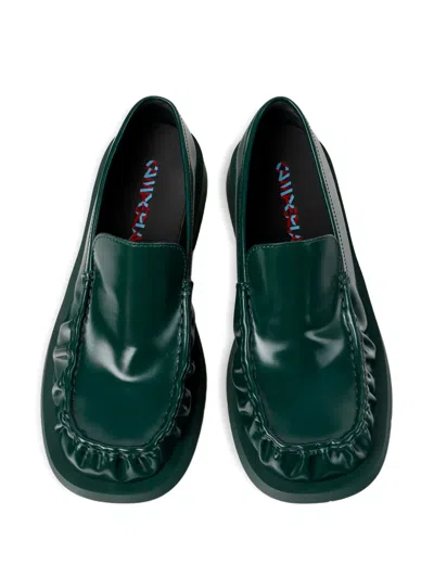Camperlab Mil 1978 Leather Loafers In Green