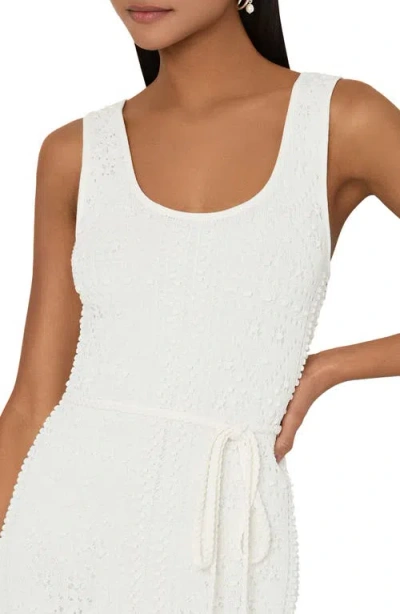 Milly Sleeveless Pointelle Knit Midi Dress In White
