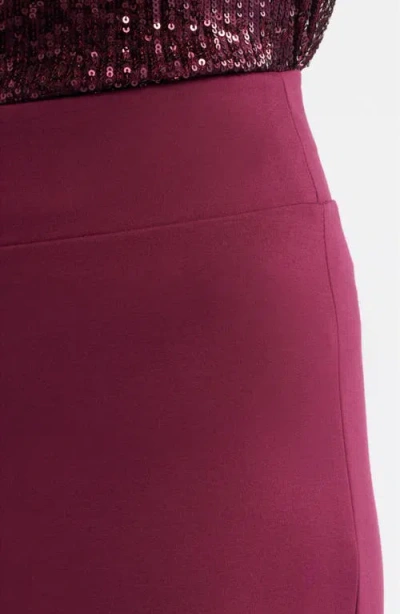 Anne Klein Women's Solid Wide-leg Pull-on Compression Pants In Burgundy