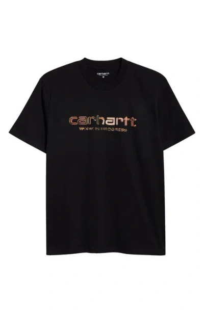Carhartt Work In Progress Solar Chrome Organic Cotton Graphic T-shirt In Black