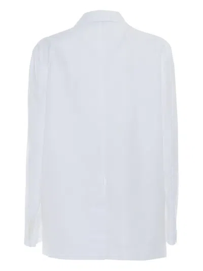Aspesi Tailored White Double-breasted Blazer With Notched Lapel In White
