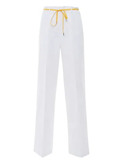 Aspesi Relaxed Fit Straight-leg Trousers With Drawstring In White
