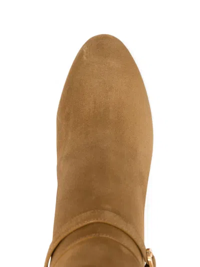 Valentino 75mm Leather Ankle Boots In Brown