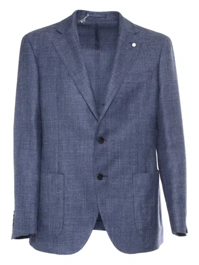 Luigi Bianchi Mantova Two-button Patch-pocket Blazer In Blue