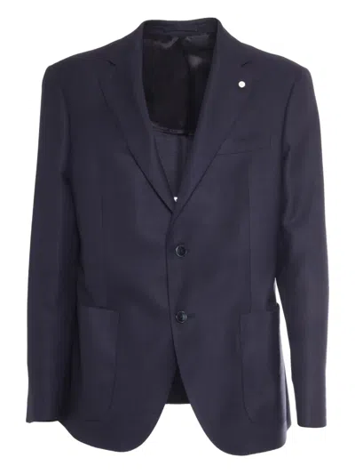 Luigi Bianchi Mantova Two-button Patch-pocket Blazer In Blue