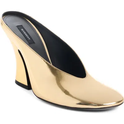 Givenchy Mule With Sculpted Heel In Leather Mirror Effect In Gold