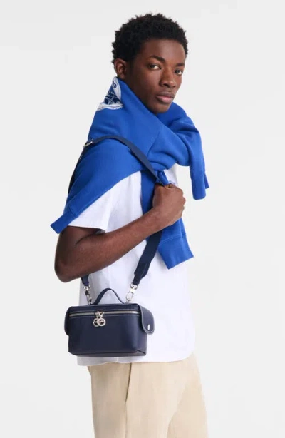 Longchamp Le Pliage Xtra Worker Leather Toolkit Train Case In Blue