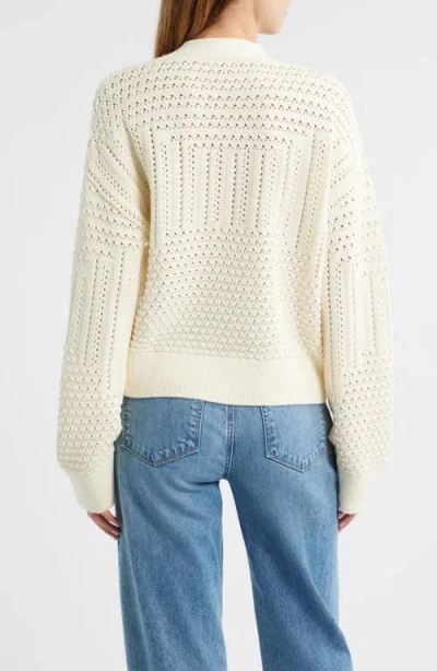 Rails Geneva Cardigan Ivory Patchwork Pointelle In White