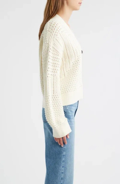 Rails Geneva Cardigan Ivory Patchwork Pointelle In White