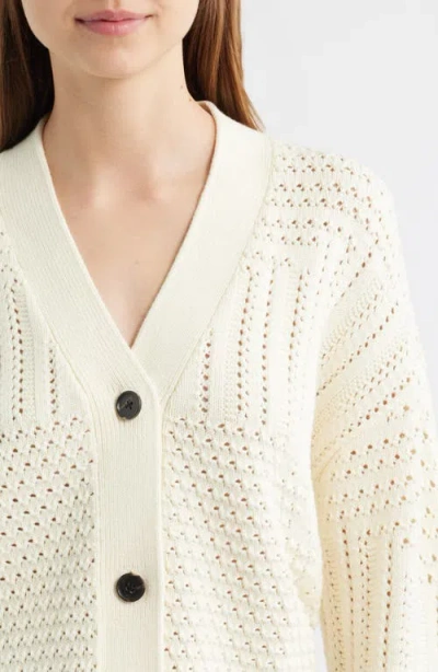 Rails Geneva Cardigan Ivory Patchwork Pointelle In White