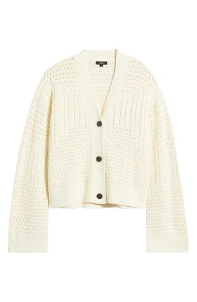 Rails Geneva Cardigan Ivory Patchwork Pointelle In White