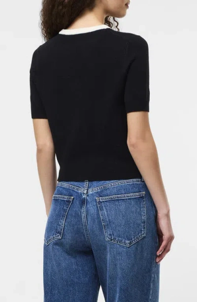 French Connection Babysoft Short Sleeve Sweater In Black