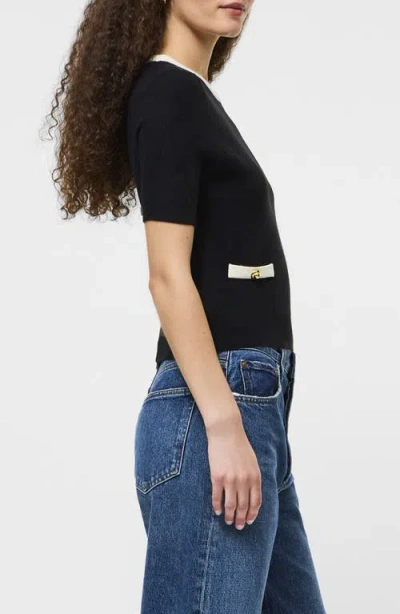 French Connection Babysoft Short Sleeve Sweater In Black