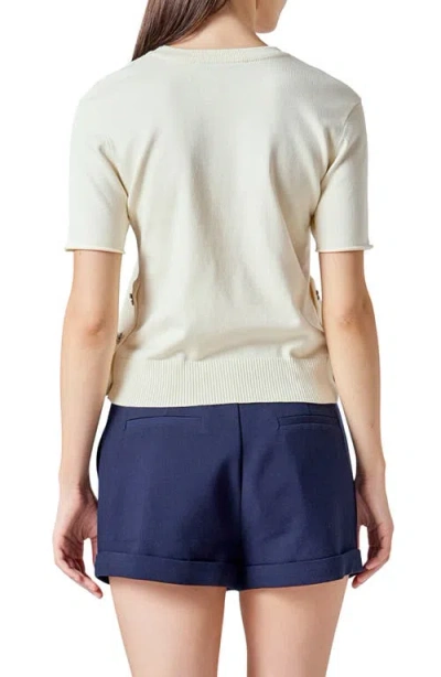 Endless Rose Side Bow Sweater In Neutral