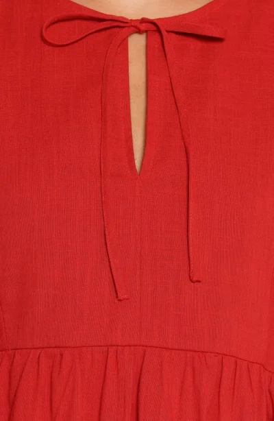 Petal And Pup Petal & Pup Cinzia Puff Sleeve Minidress In Red