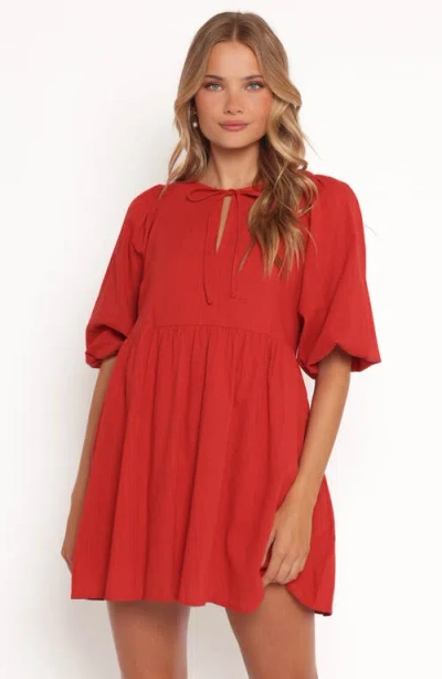 Petal And Pup Petal & Pup Cinzia Puff Sleeve Minidress In Red