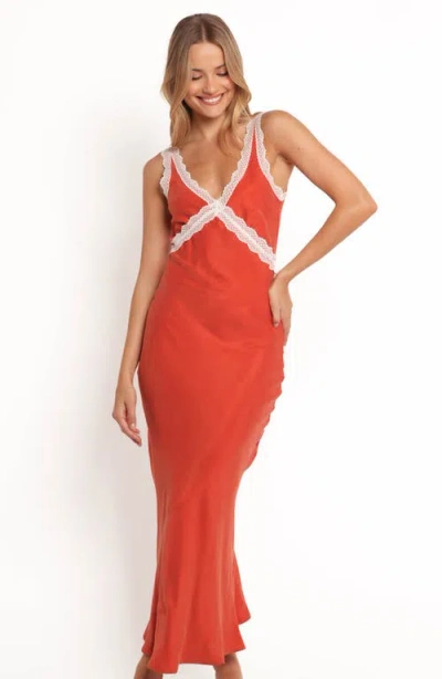 Petal And Pup Petal & Pup Andie Lace Trim Sleeveless Dress In Orange