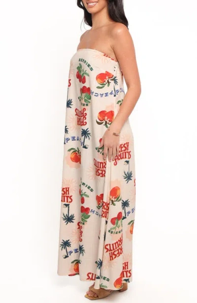 Petal And Pup Petal & Pup Valencia Produce Print Maxi Sundress In White