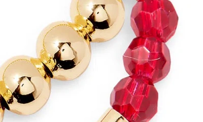 Brook & York Brook And York Makenna Set Of 2 Birthstone Beaded Stretch Bracelets In Gold